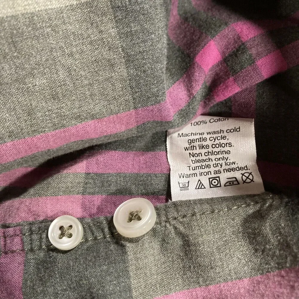 J. Crew Plaid Dress Shirt (Men’s size L) • Pink & Gray • Cotton • euc